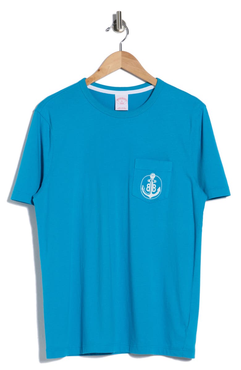 Brooks Brothers Anchor Graphic Pocket T-Shirt, Alternate, color, Blue Multi