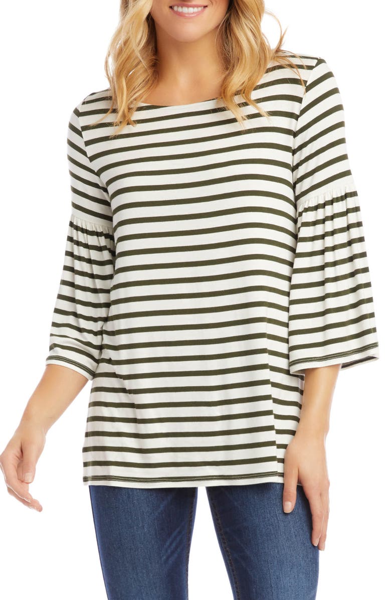 Karen Kane Stripe Bell Sleeve Top, Main, color,