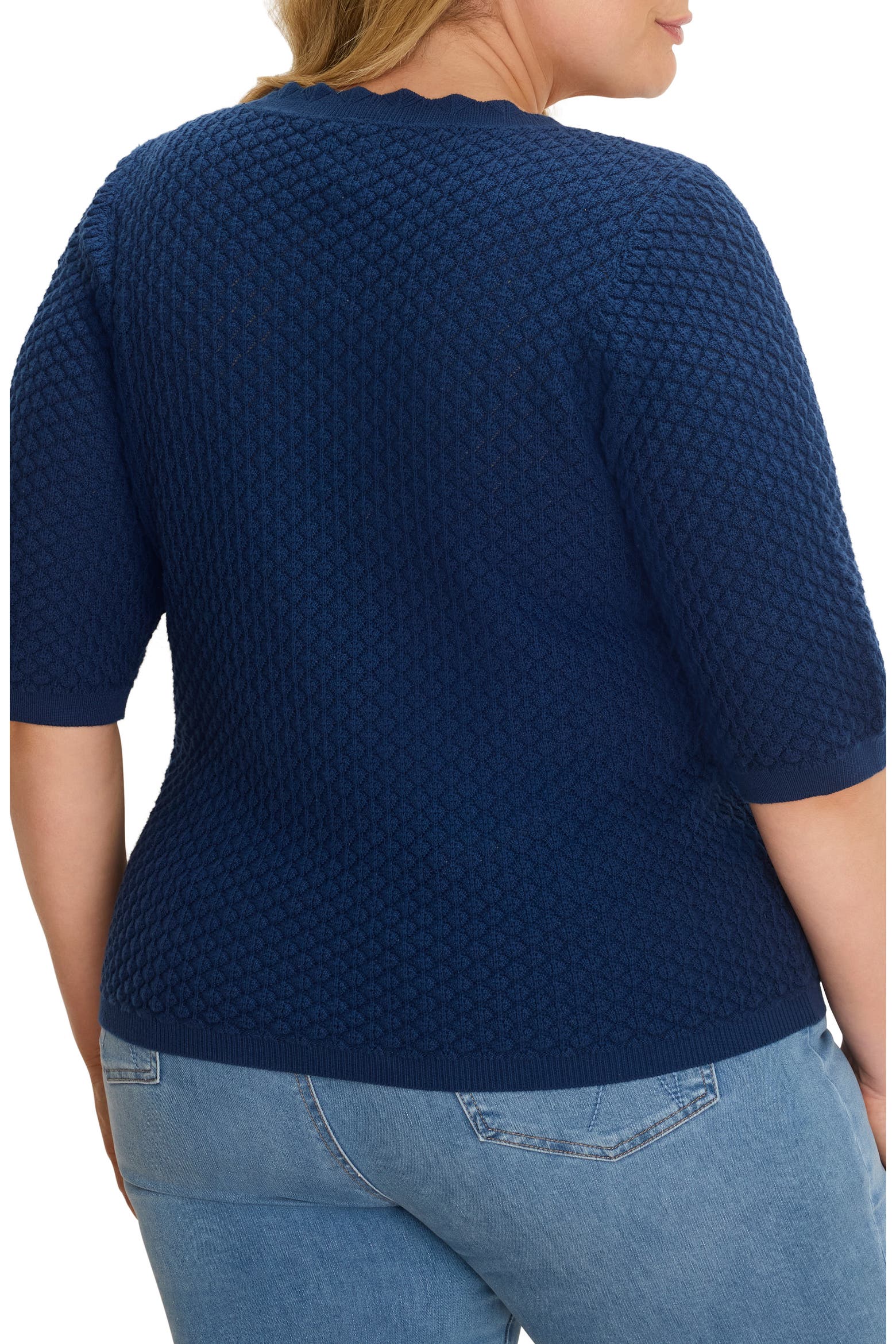 Color/texture List NIC+ZOE Scallop Texture Short Sleeve Sweater (Women) | Nordstrom