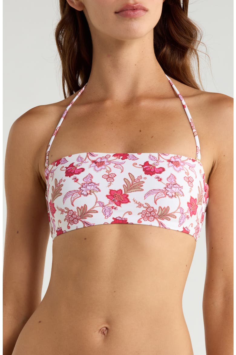 Print Bandeau Swim Top, Alternate, color, ECRU