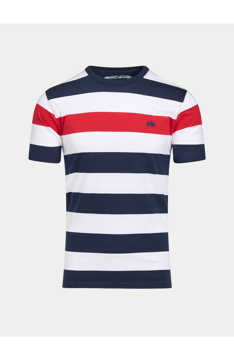 Raging Bull Contrast Chest Stripe T-Shirt, Alternate, color, Navy/Red