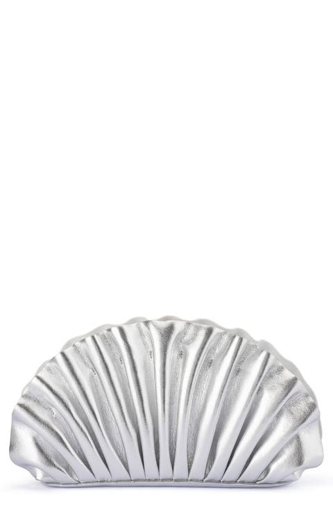 Hollie Pleated Faux Leather Frame Clutch