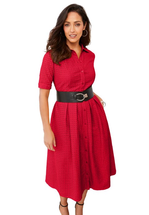 Eyelet Shirt Dress (Plus)