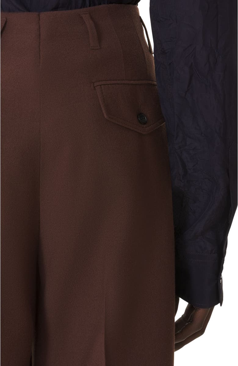 Lanvin Wide-Leg Flannel Pants in Woven Wool, Alternate, color,