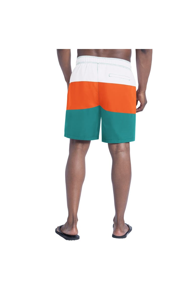 Men's G-III Sports by Carl Banks  Aqua/Orange Miami Dolphins Sunrise Volley Swim Shorts, Alternate, color, Aqua