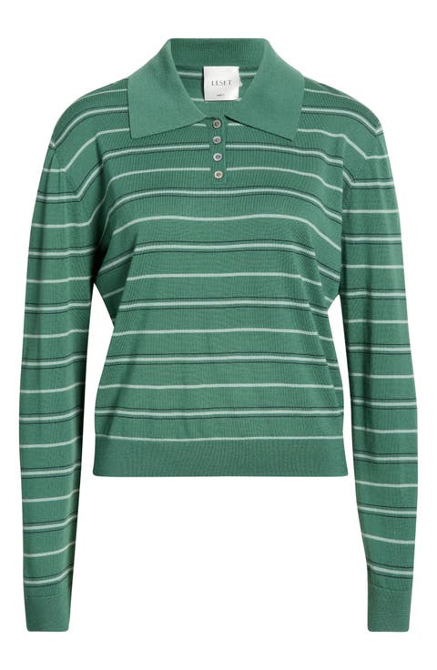 James Stripe Merino Wool Polo