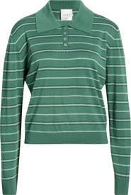 LESET James Stripe Merino Wool Polo