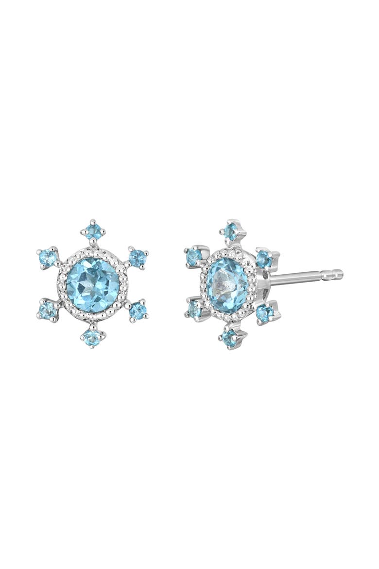 14K White Gold London Blue Topaz Stud Earrings, Main, color, 14KW