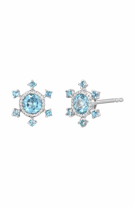 Bony Levy 14K White Gold London Blue Topaz Stud Earrings