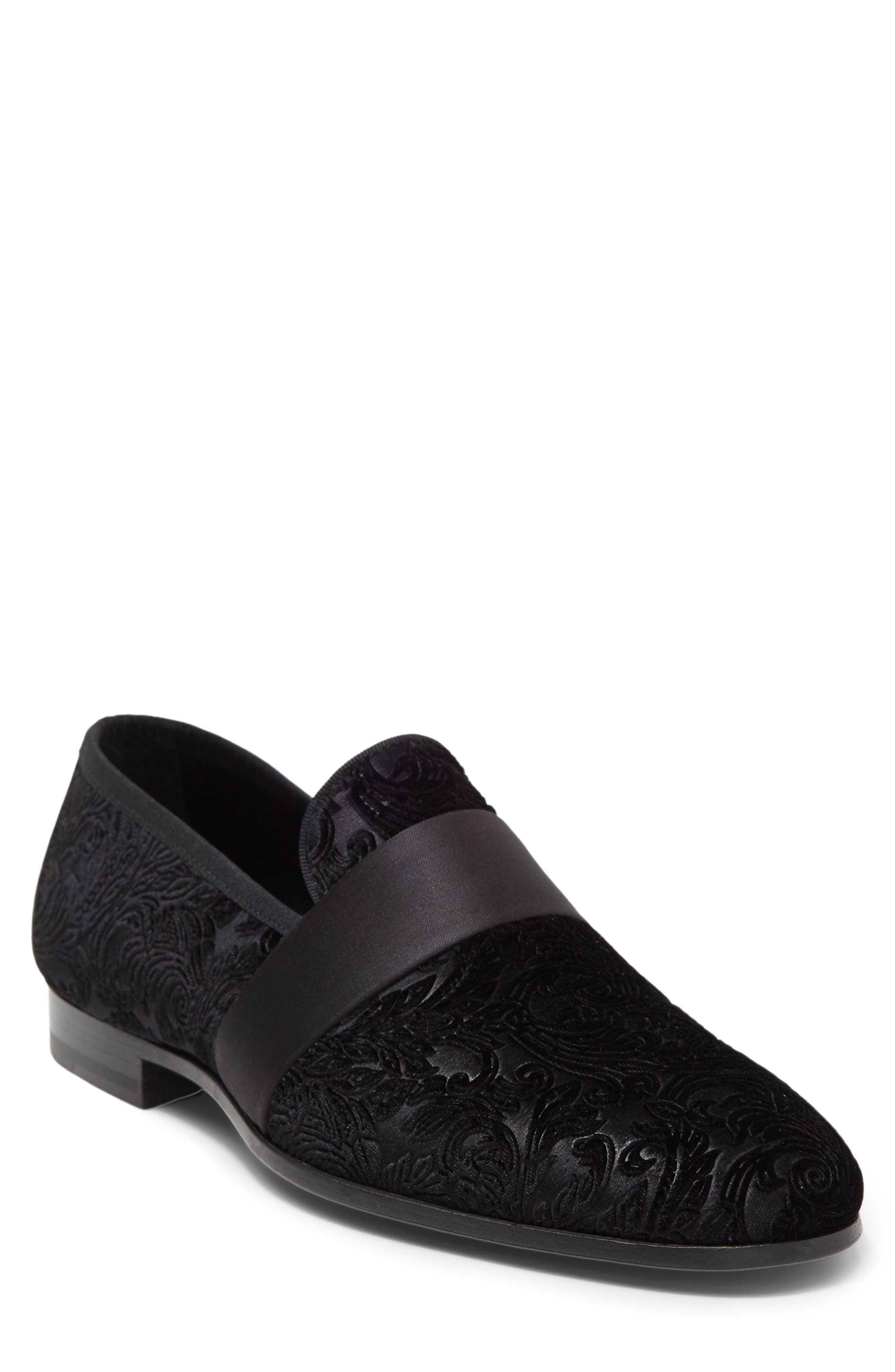 Magnanni Patterned Suede & Leather Loafer, Main, color, 