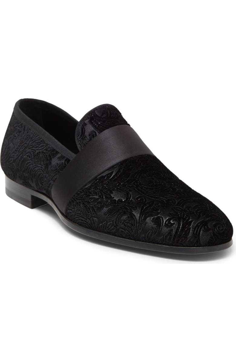 Magnanni Patterned Suede & Leather Loafer, Main, color,