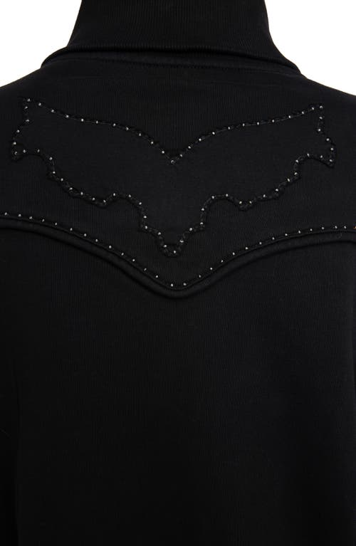 Zadig & Voltaire Milly Studded Patch Zip Sweatshirt In Black
