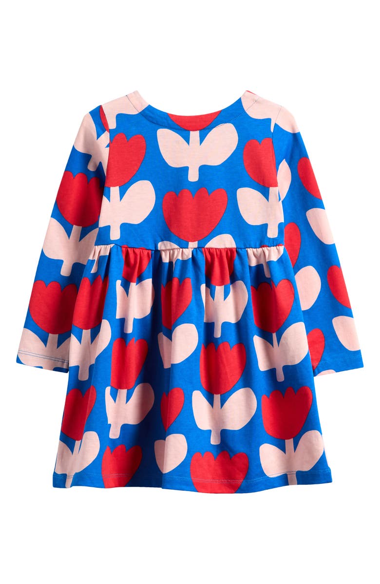 Mini Boden Kids' Tulip Print Long Sleeve Cotton Dress, Alternate, color, 