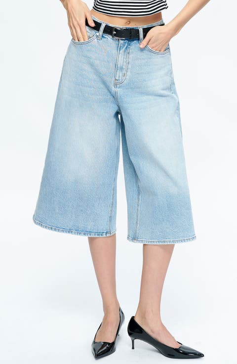 ★E.B.M★ Wide Bermuda Denim Pants EMP4DPT050 Lee Women's Size Legendary Rolled Denim Bermuda Short
