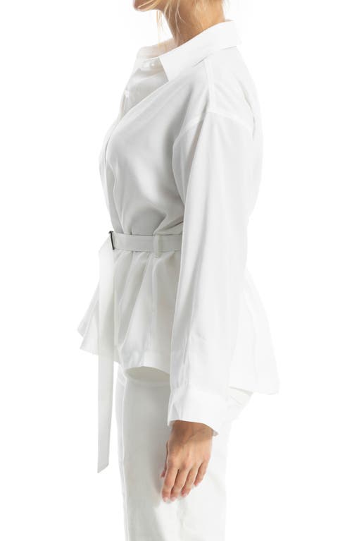 Max Studio Belted Shirt In White