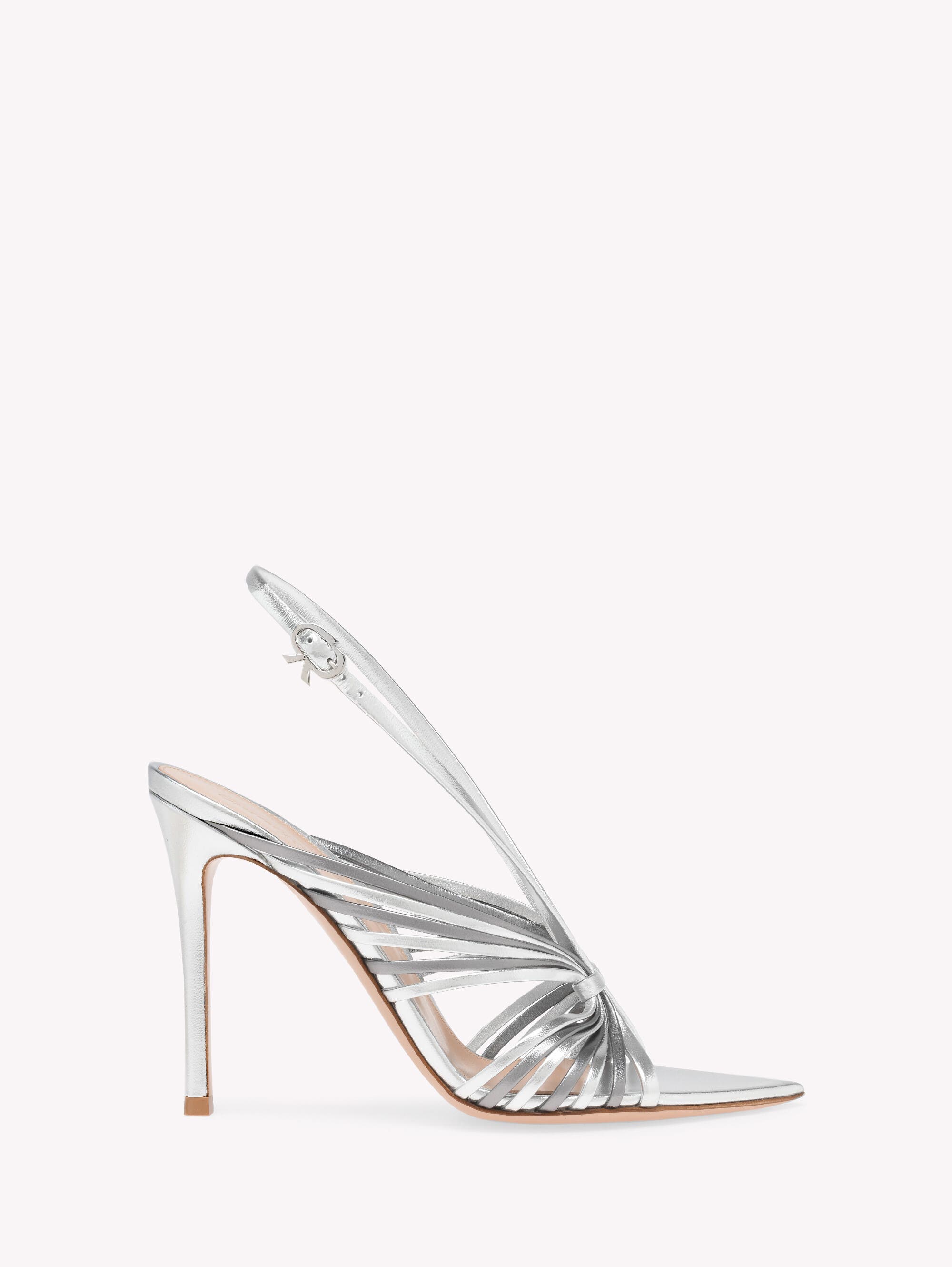 Gianvito Rossi Muse Sandal, Main, color, Metallic Silver Leather