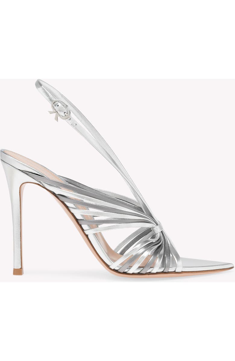 Gianvito Rossi Muse Sandal, Main, color, Metallic Silver Leather