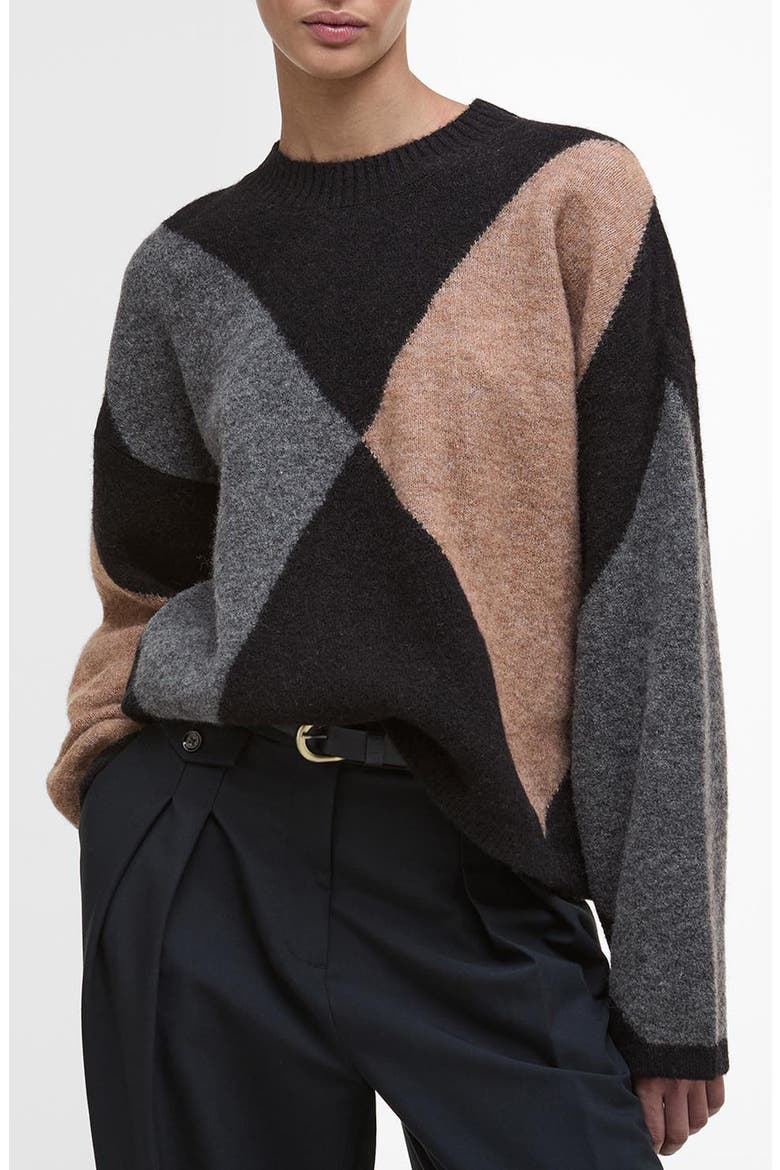 Sabrina Colorblock Wool Blend Crewneck Sweater, Main, color, MULTI