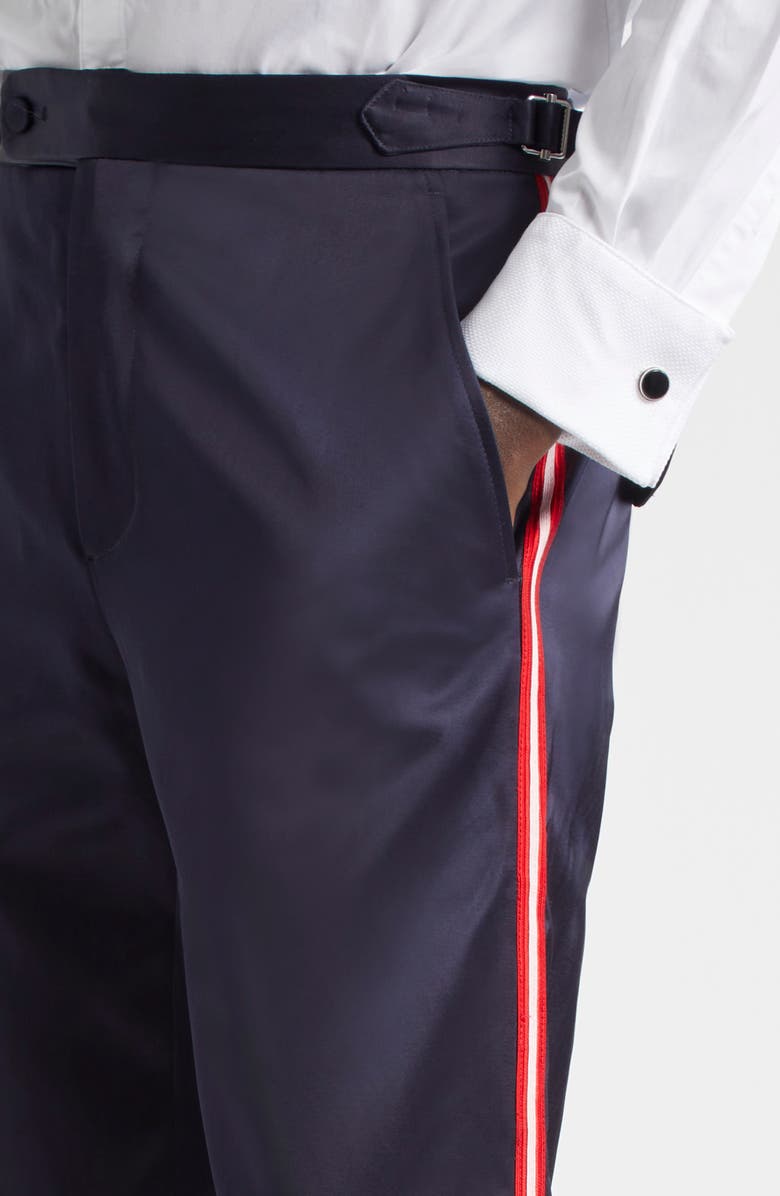 Bode Major League Side Stripe Suiting Trousers, Alternate, color, Navy