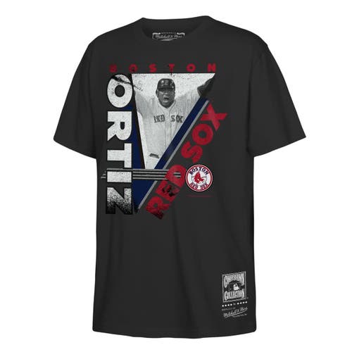 Mitchell & Ness Kids' Youth David Ortiz Black Boston Red Sox In The Zone Player Graphic T-shirt