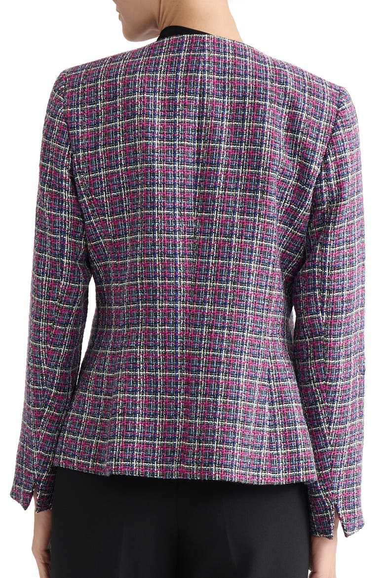 Collarless Tweed Jacket, Alternate, color, CERISE MULTI