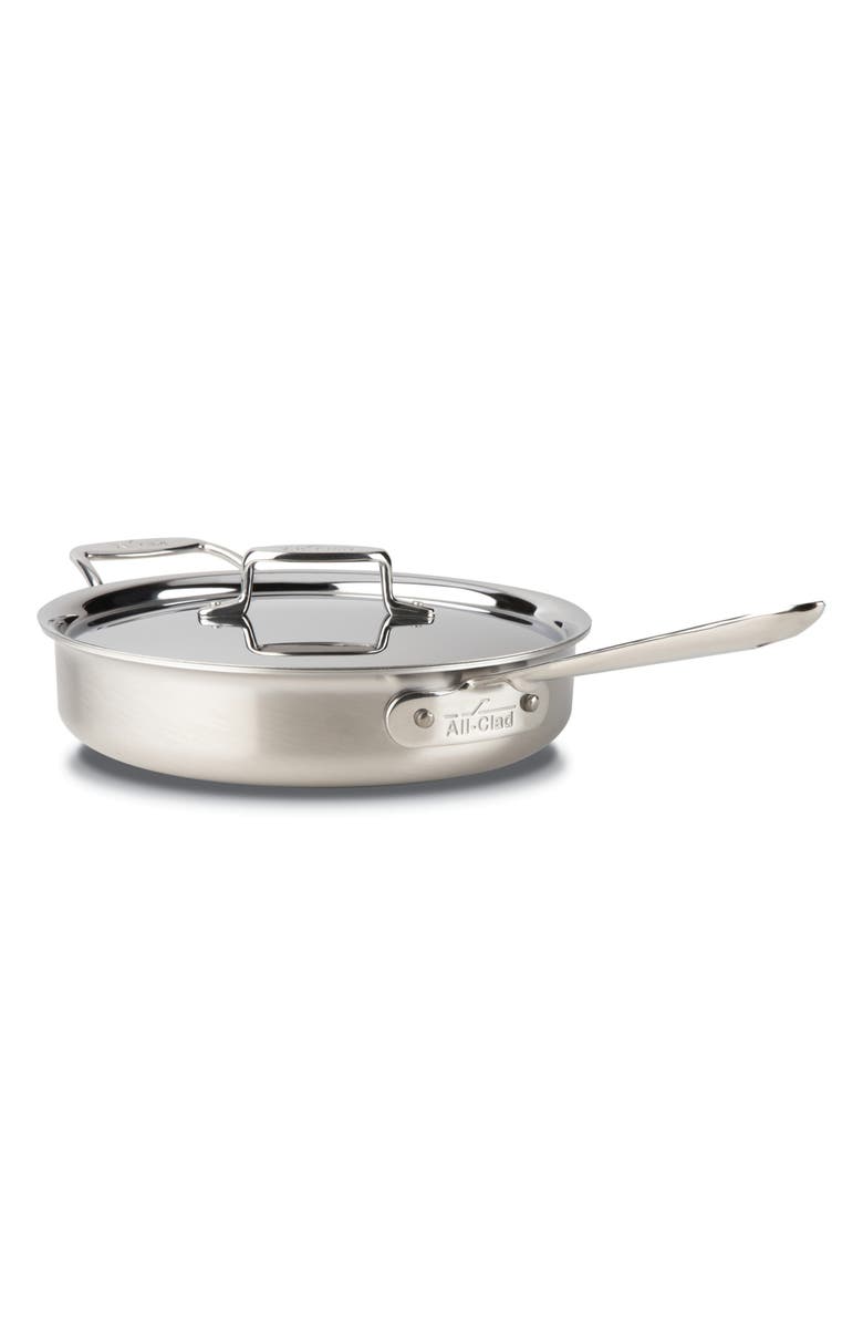 All-Clad D5 Stainless Brushed 5-Ply Bonded 3-Quart Sauté Pan with Lid, Main, color,