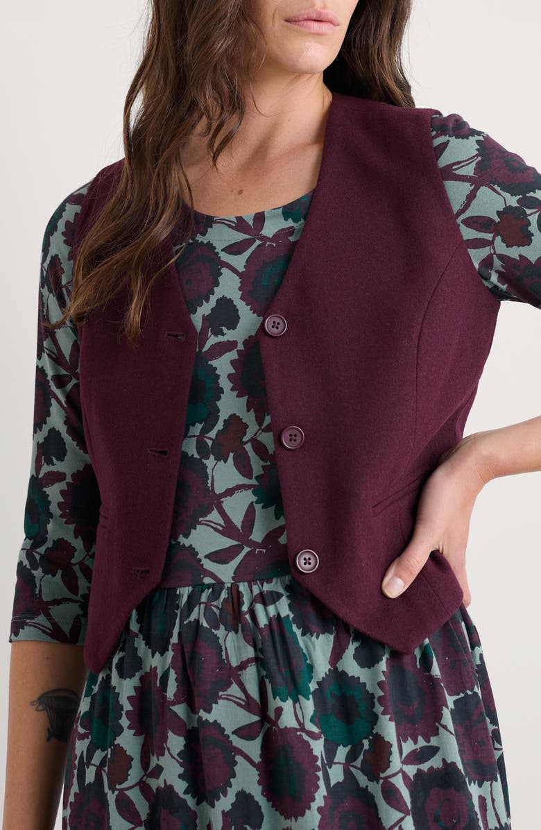 Seasalt Cornwall Lowena Recycled Wool Blend Vest, Main, color, Dark Hellebore