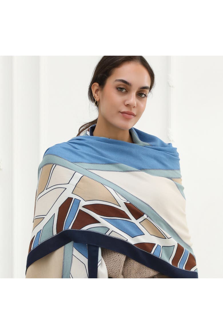 The Nicole Scarf, Alternate, color, Blue/Tan
