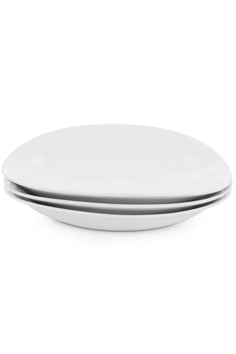 3 Tier Oval Plate Porcelain Serveware Set, Alternate, color, White