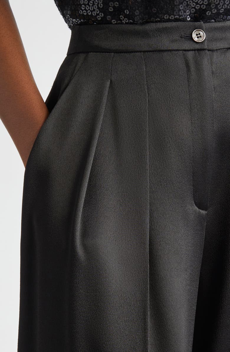 Michael Kors Collection High Waist Wide Leg Palazzo Trousers, Alternate, color, Black