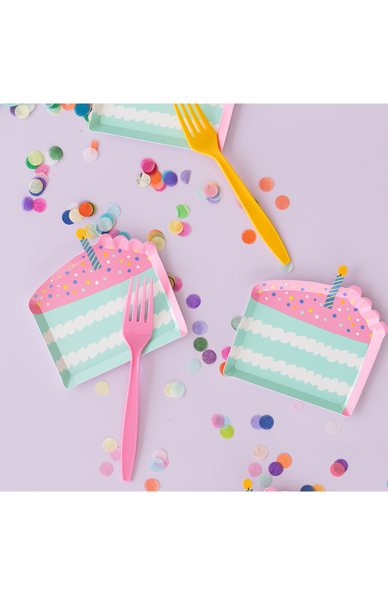Daydream Society It's A Birthday Cake Slice Canape Plates, Alternate, color, Assorted Pre-Pack