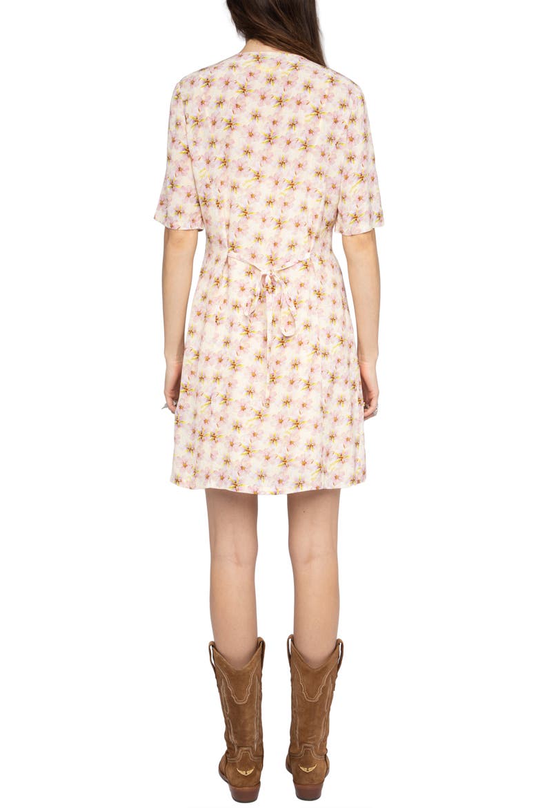 Rodalas Mirror Flowers Minidress, Alternate, color, PEAR