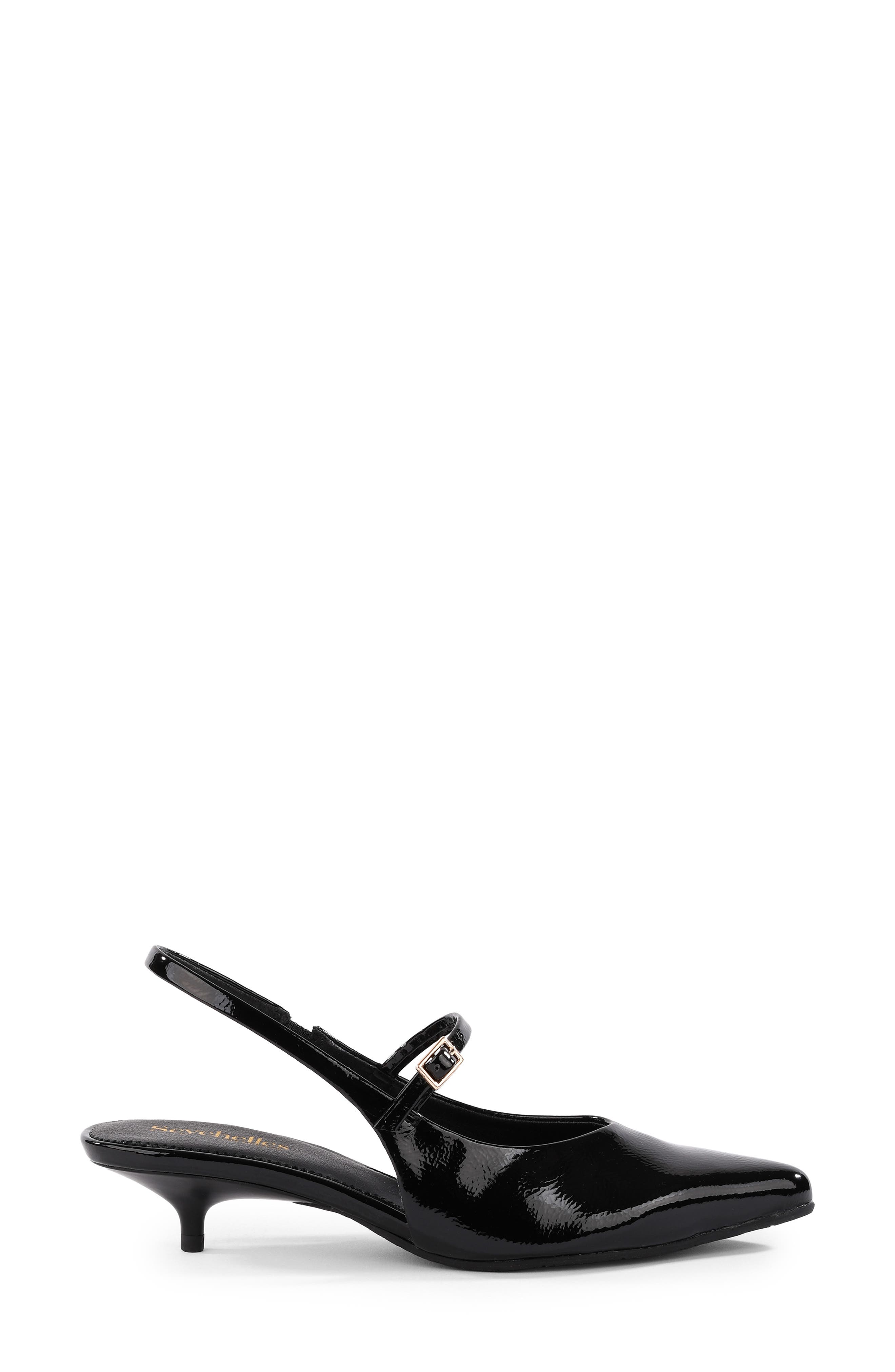 Big Screen Faux Leather Slingback Pump, Alternate, color, BLACK
