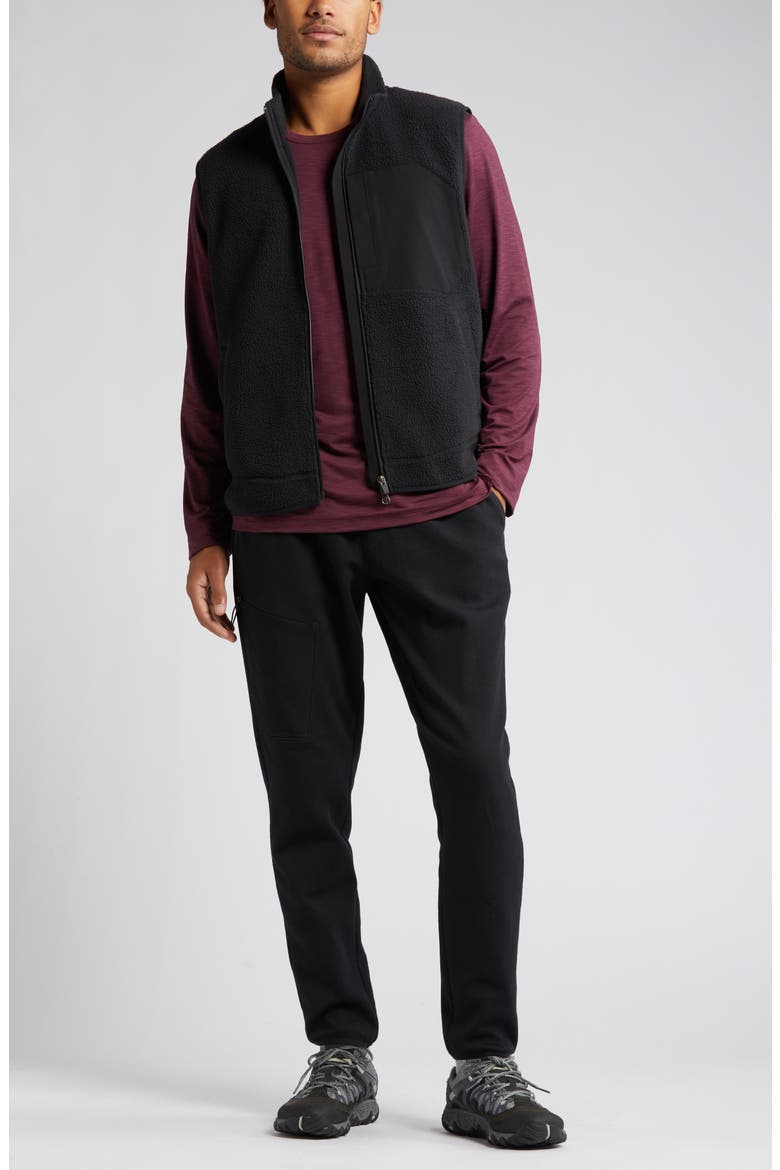 High Pile Fleece Vest, Alternate, color, BLACK