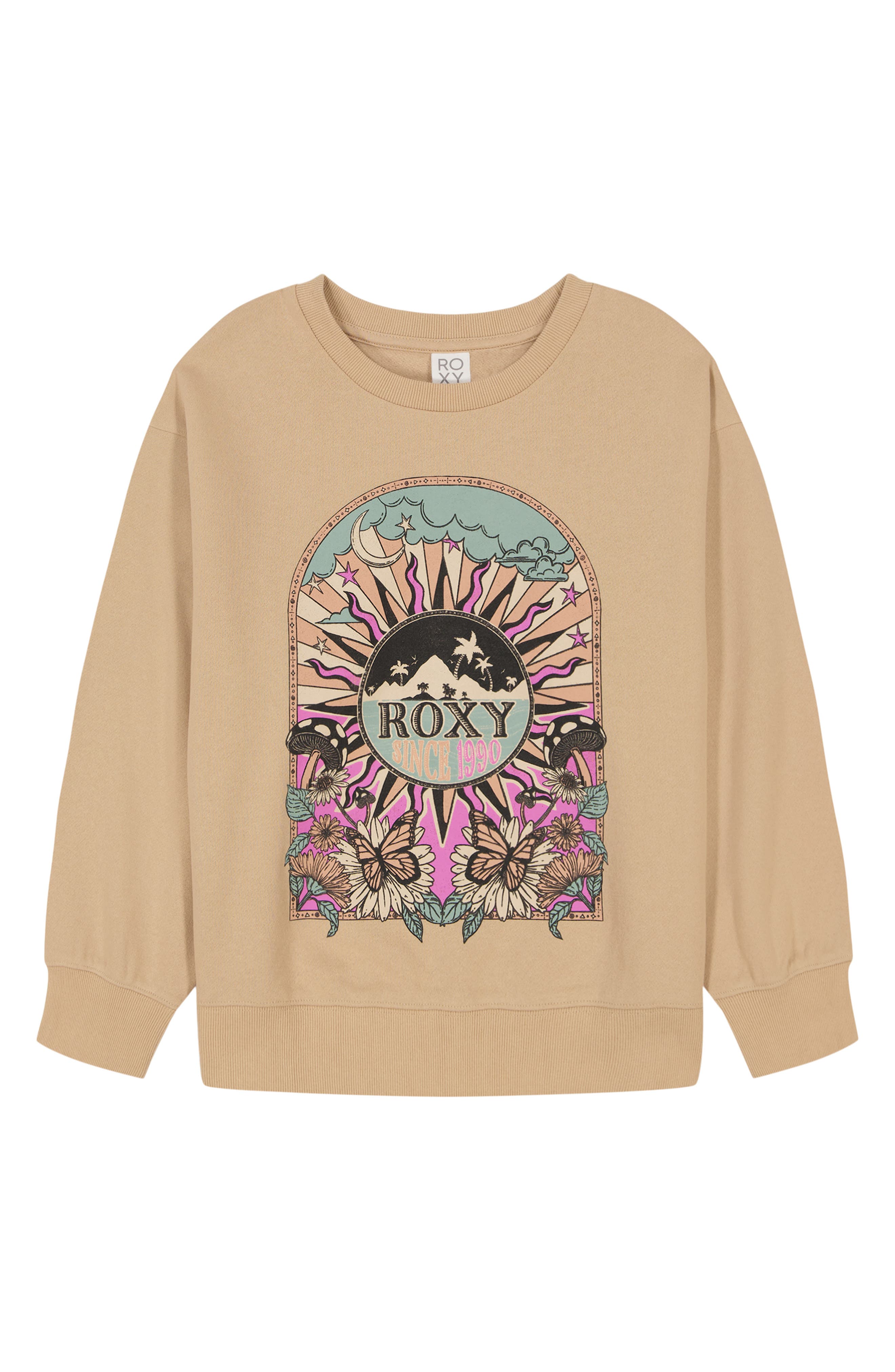 Roxy Kids' Cosmic Window Fleece Crewneck Pullover