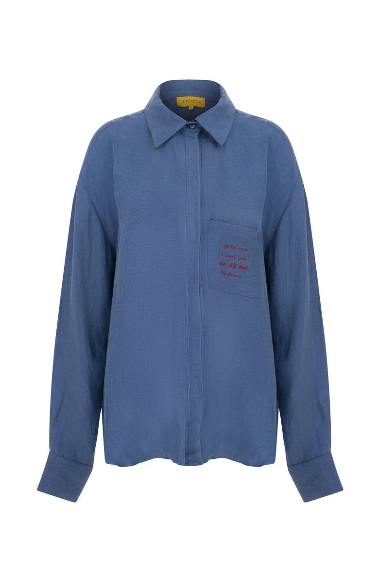 Je Te Veux LINEN OCEAN SHIRT, Main, color, Blue