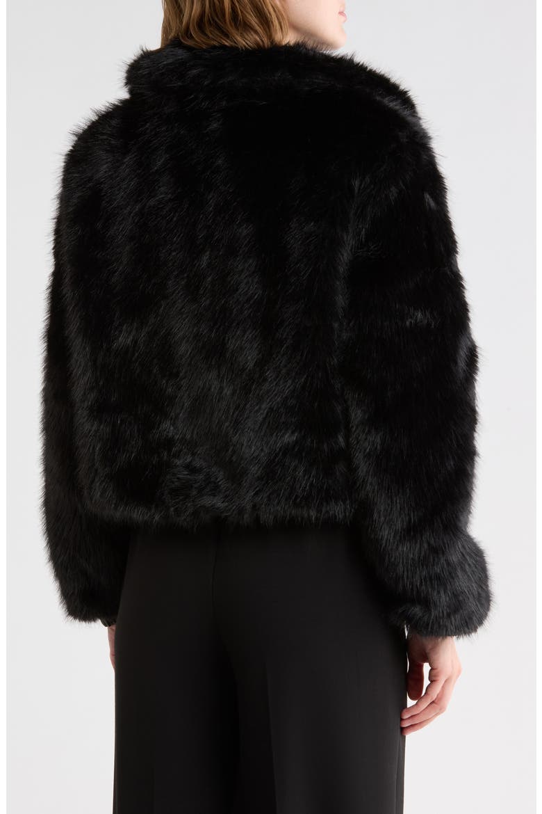 Faux Fur Crop Jacket, Alternate, color, BLACK