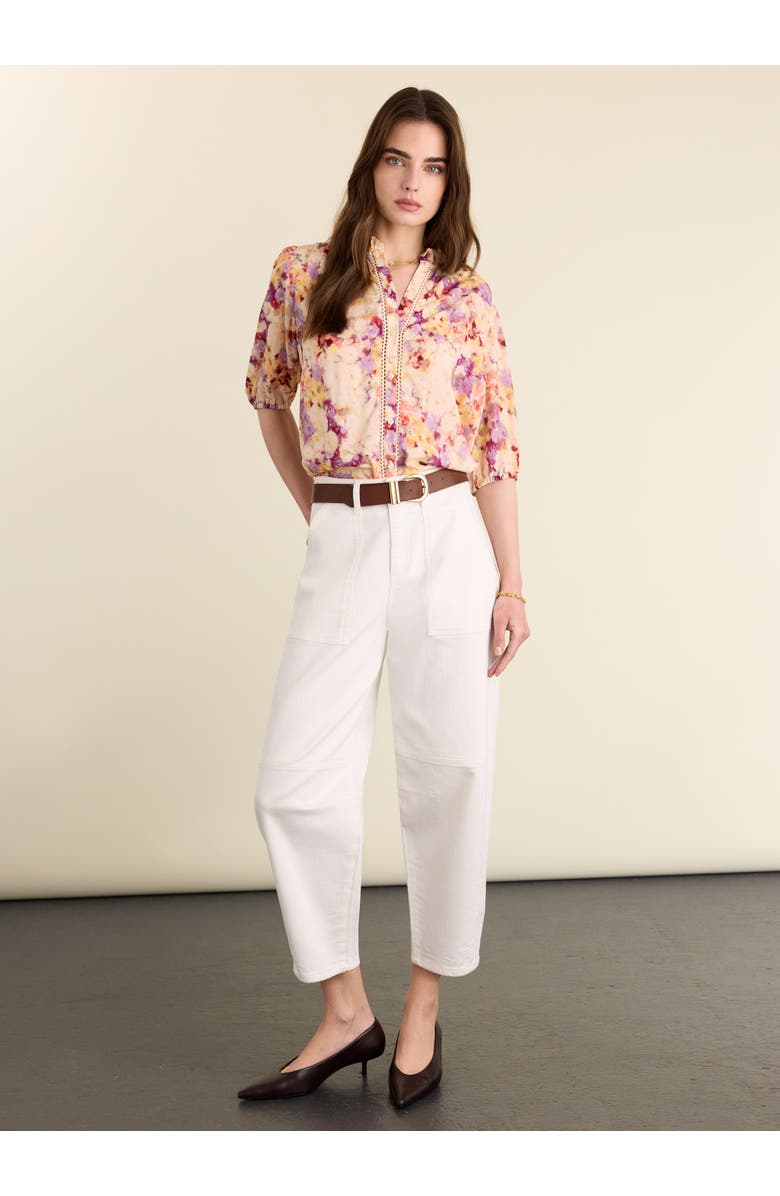 81043072 Celia 3/4 Sleeve Printed Blouse, Alternate, color, Violet Watercolour Floral