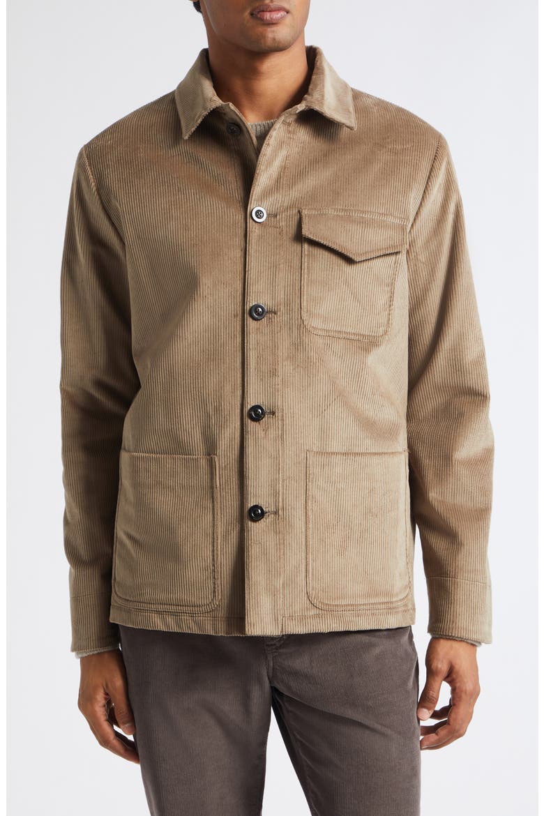 Medium Wale Cotton Stretch Corduroy Overshirt, Main, color, CREAM