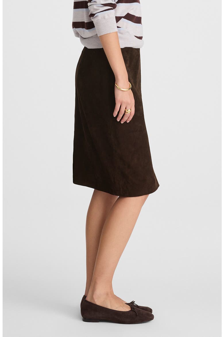 Suede Column Skirt, Alternate, color, DARK CAROB