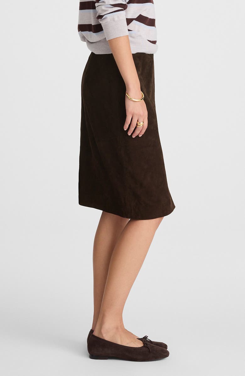 Madewell Suede Column Skirt, Alternate, color, Dark Carob