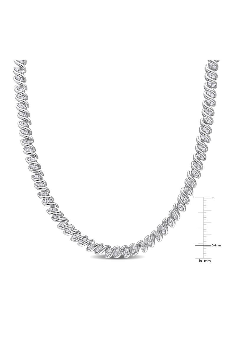 Diamond S Link Tennis Necklace - 1.98ct., Alternate, color, SILVER