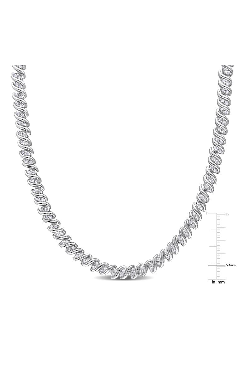 DELMAR Diamond S Link Tennis Necklace - 1.98ct., Alternate, color, Silver