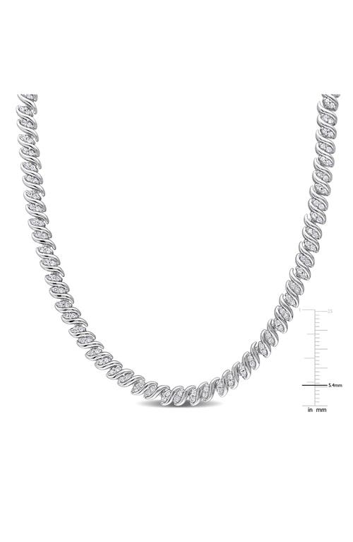 Delmar Diamond S Link Tennis Necklace In Silver
