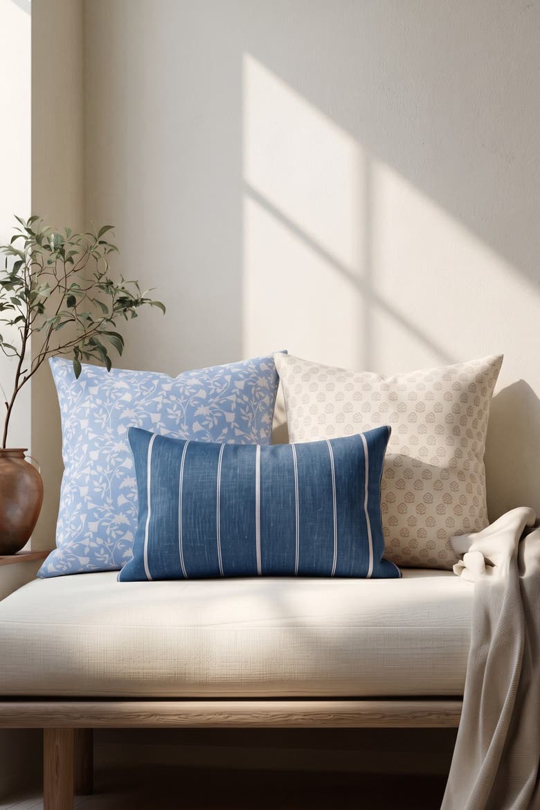 Lisel Pillow Cover, Alternate, color, Chambray Blue