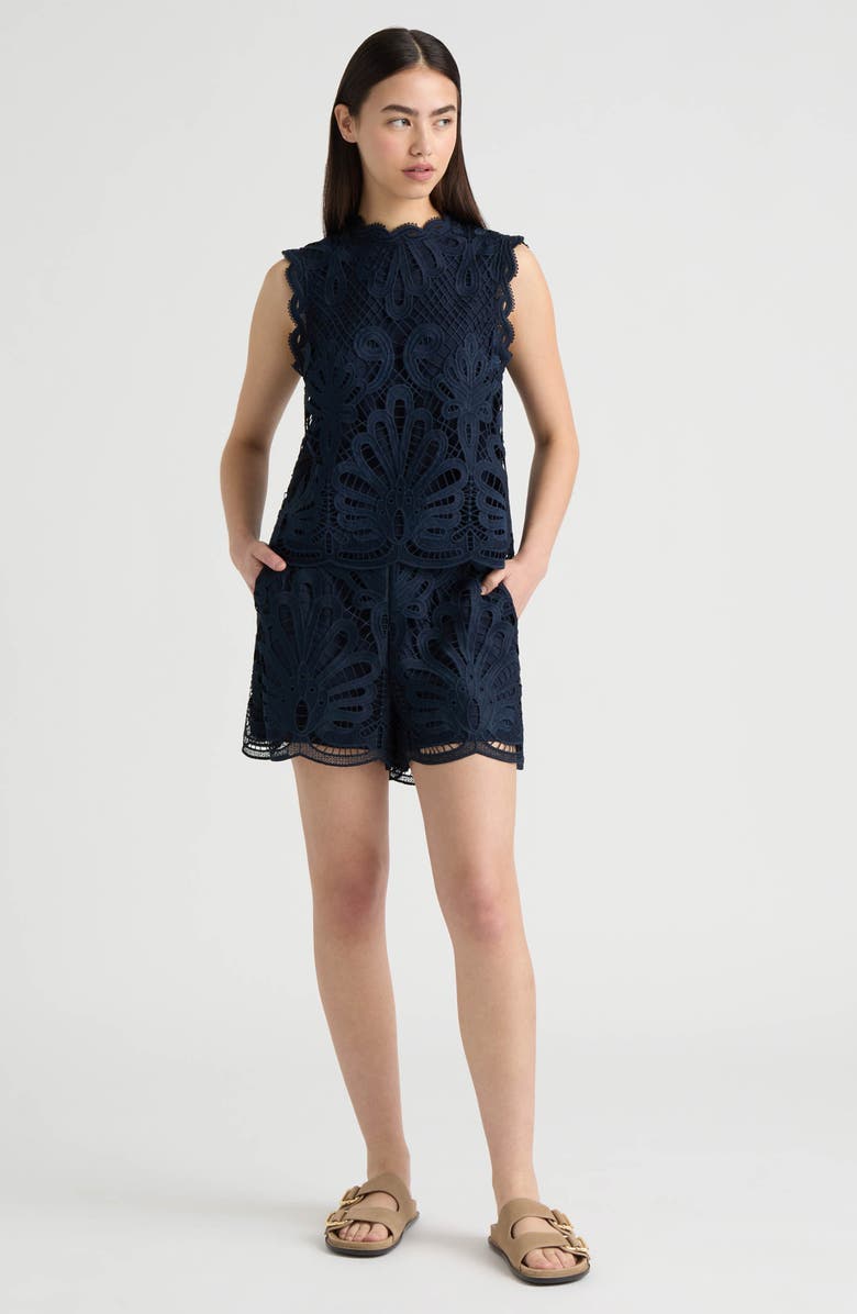 NVLT Lace Shorts, Alternate, color, Navy