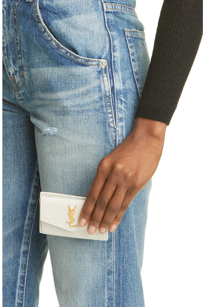 Uptown Leather Card Case, Alternate, color, CREMA SOFT