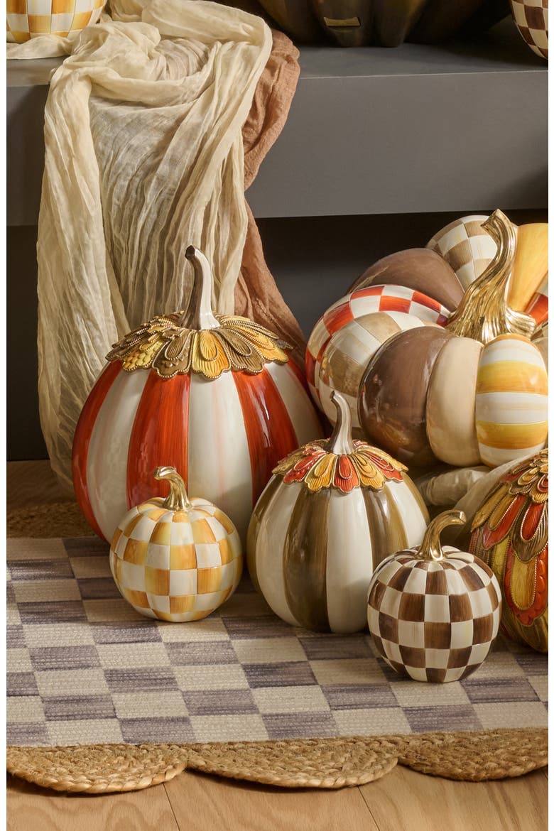 Harvest Glow Paprika Striped Pumpkin, Alternate, color, RED