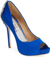 Badgley Mischka Collection Kiara Crystal Back Open Toe Pump