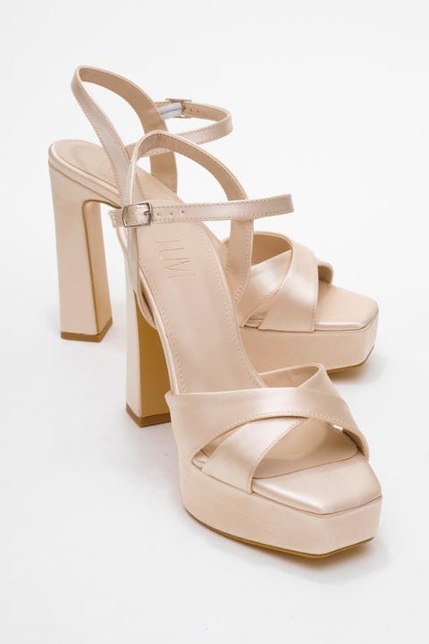 Yulia Cross-Strap Platform Heel Sandal